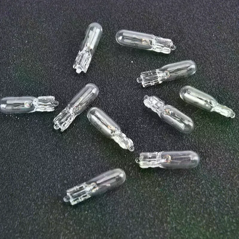 10Pcs 12V 1.2W T5 Glass Light Bulb Dashboard Instrument Panel Brake Light Bulbs