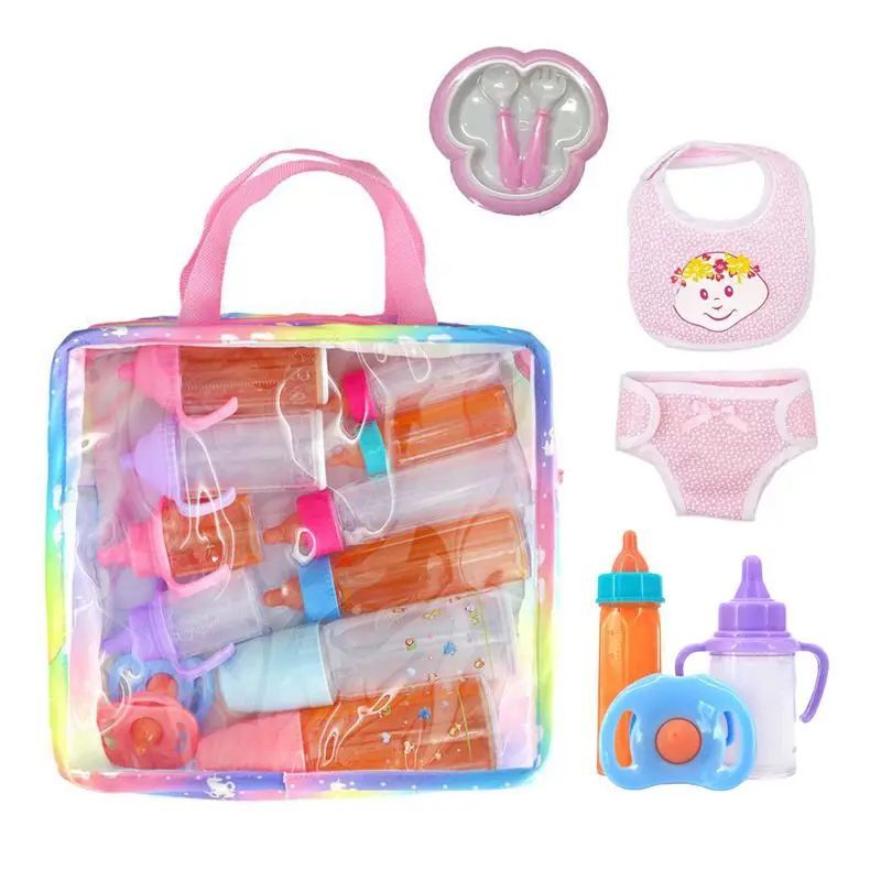 

Feeder For 18 Inch Dolls Kids Toys 43 CM Doll Accessories Handbag Underwear Simulation Tableware Girl' Play Toy DIY Present