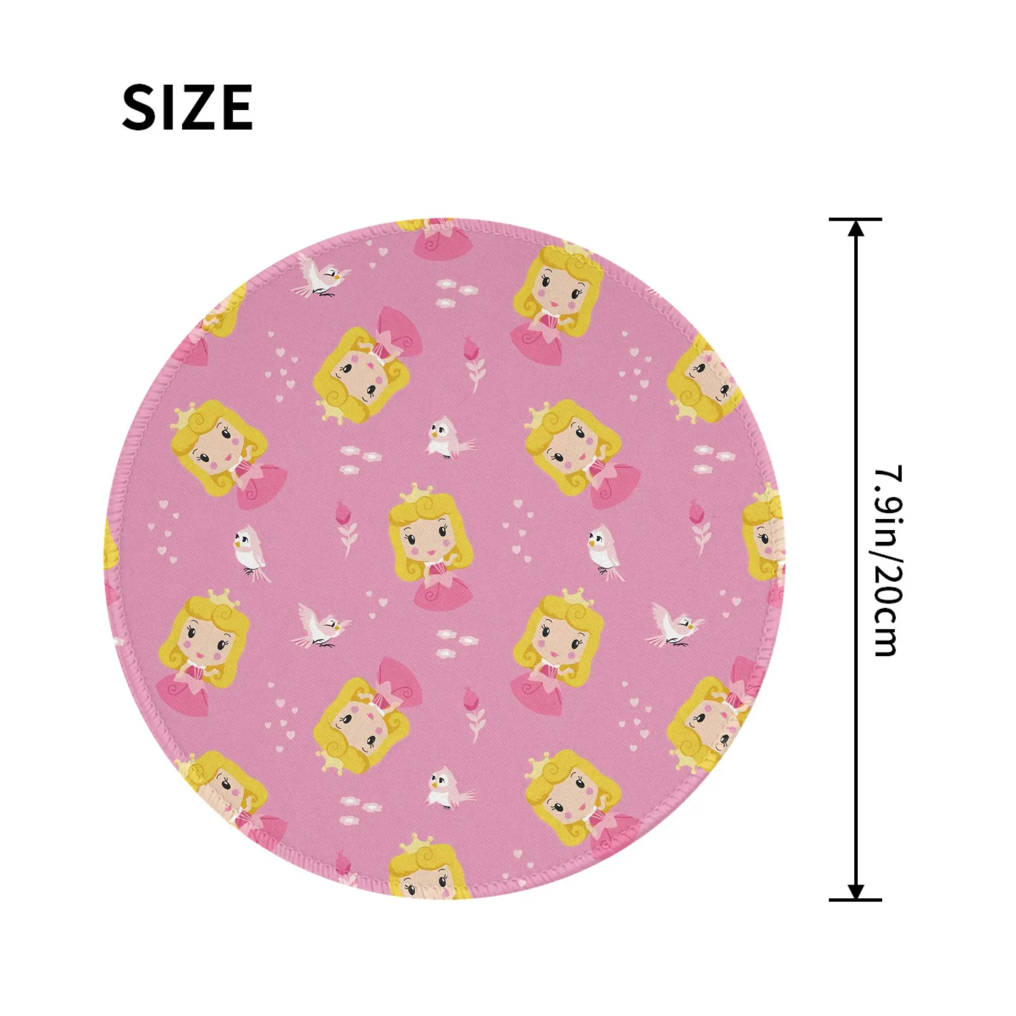 Alice  8in Round Mouse Pad Desk Pad Laptop Mouse Mat for Office PC Computer Keyboard Non-Slip Rubber Desk Mat