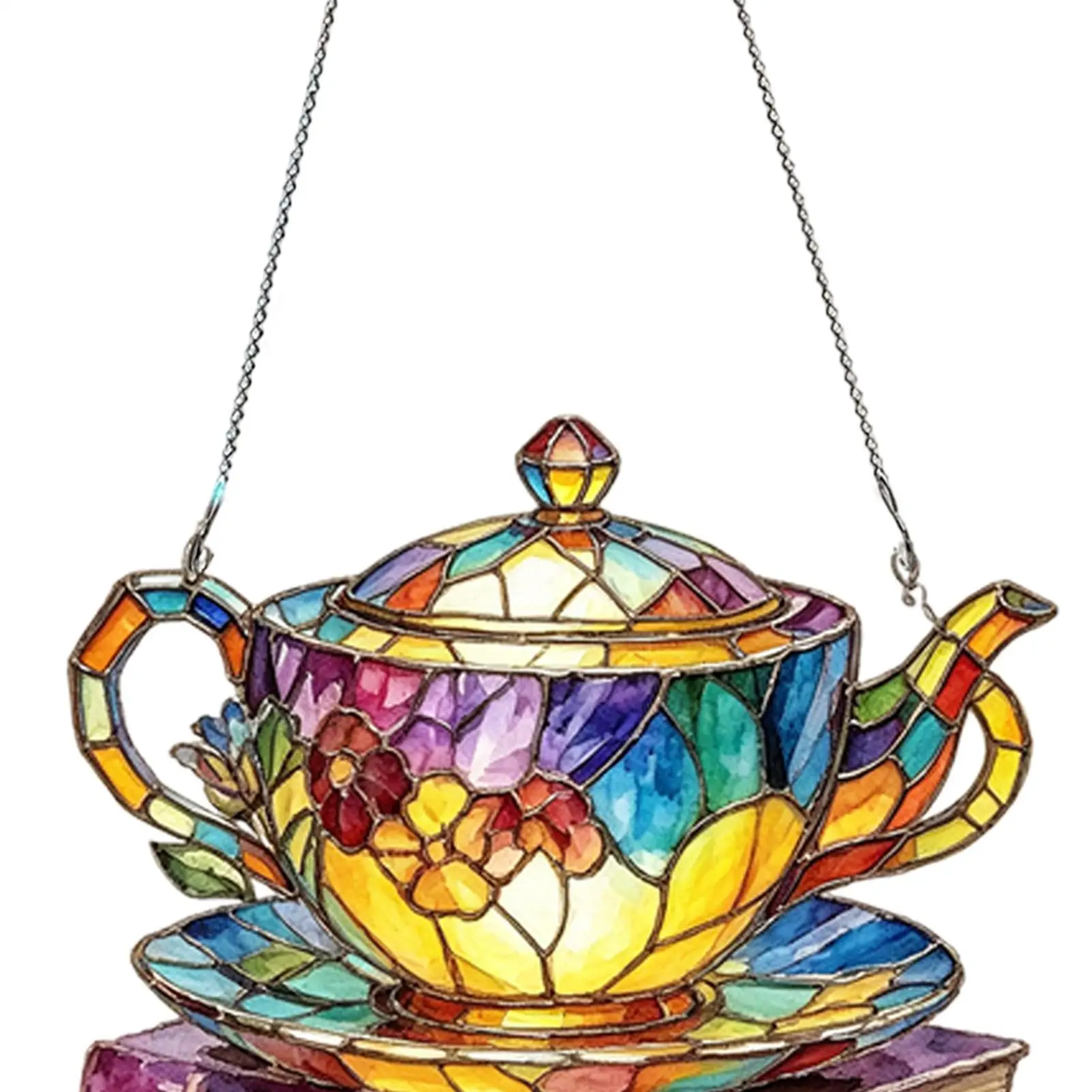 Light Catcher Acrylic Colorful Decorative Ornament Jigsaw Puzzles Rainbow Maker Pendant For Home Indoor Outdoor Living Room
