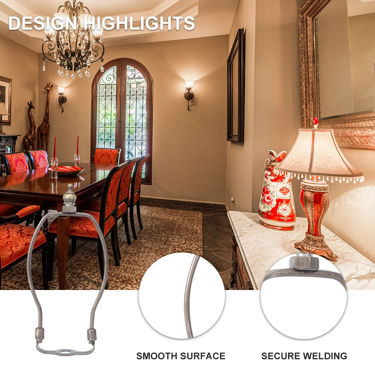 

1 шт. кронштейн для рогового света, прочный металлический каркас, простая установка, украшение для дома, 7-дюймовая бронзовая лампа, держатель для арфы, кронштейн для роговой лампы