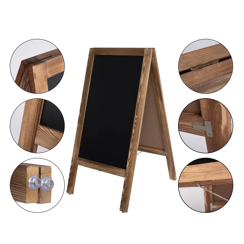 A-shaped blackboard poster holder, floor-to-ceiling wooden folding whiteboard erase chalk brand