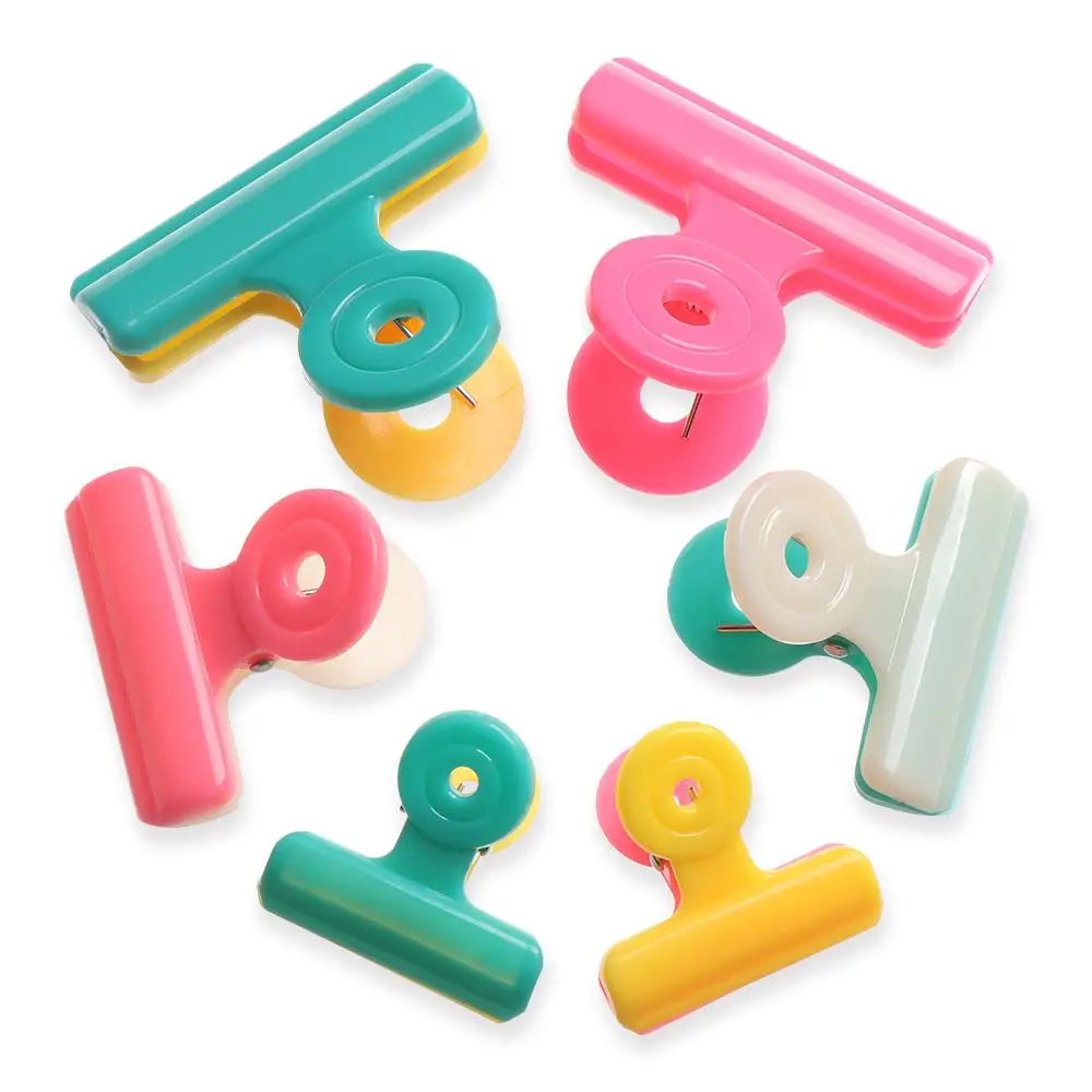 5Pcs Multi-function Bag Chip Clips Fresh Food Plastic Close Clips Office File Holder Candy Color Clamps Air Tight Seal Grip