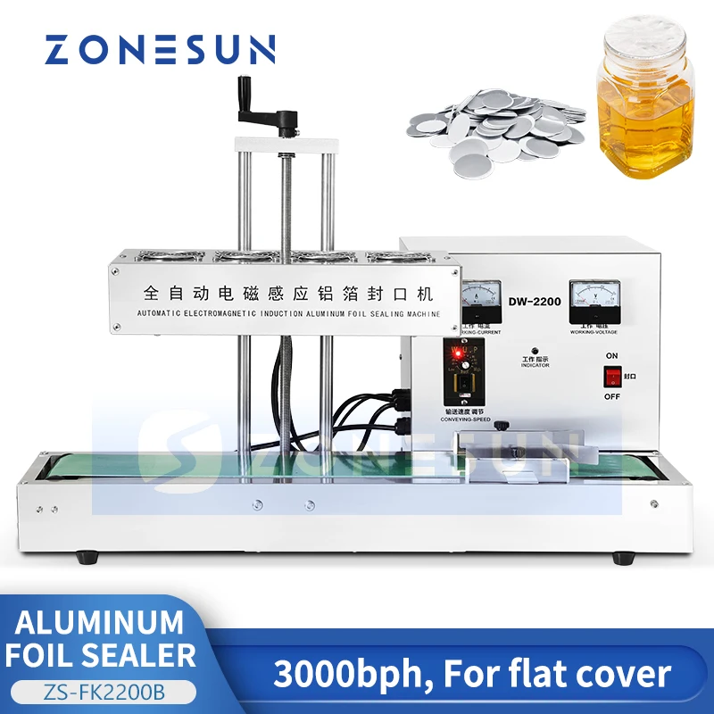 

ZONESUN ZS-FK2200B Машина для запечатывания крышек бутылок из алюминиевой фольги
