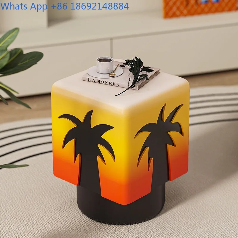 

Cartoon Fashion Light Luxury Minimalist Style Bedside Table Creative Living Room Sofa Side Small Side Table