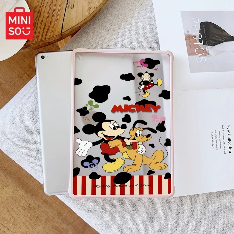 

Miniso Disney Mickey iPad pink Transparent anti-Drop case, suitable for iPad Pro 2022/2024,iPad Air3/5th,iPad Mini 6,iPad 6/10th