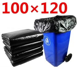 100x120cm Large Garbage Bag Black Thicken Debris Collection Plastic Bag Hotel Property Sanitation Big Bucket Special Garbage Bag
