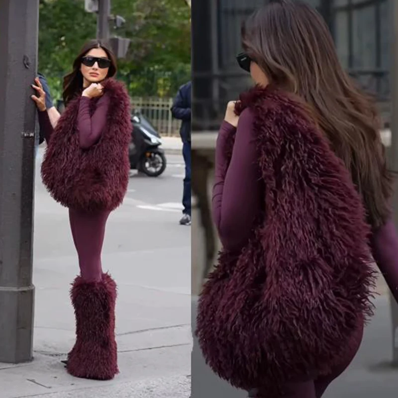 Luxury Fluffy Tote Women Shoulder Bag Lamb Wool Faux Fur Hobo Bags for Winter Large Capacity Shopper Plush Designer Handbags