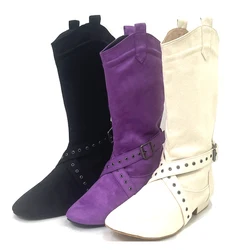 Suede Sole Boot Step Women Latin Dance Boots Salsa Shoe Long Warm Up Line Shoes West Coast Swayd Dance Boots