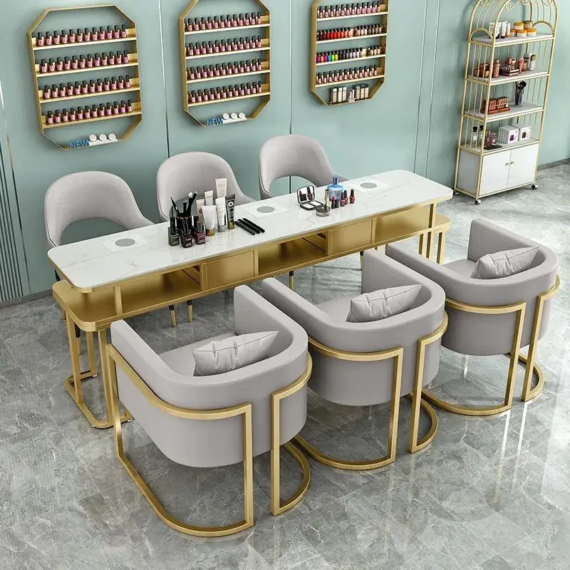 

Professional Nail Tables Salon Table Equipment Nordic Furniture Manicure Nails Desk Dust Luxury Tavolo Unghie Wallpaper sticker