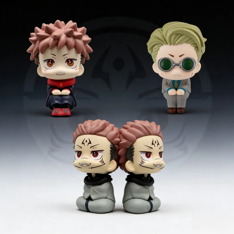 Chibi Big Head Serie Jujutsu Kaisen Figur, Niedliche Anime-Statue Dekoration, Sammler-Puppe für Geschenk & Ausstellung