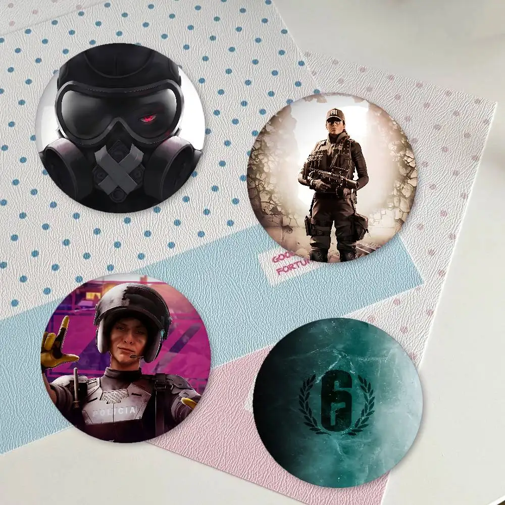 Game Rainbow S-Six-S-Sieges Badges Creative Tinplate Button PinsBrooch Creative Quotes Badge Clothes Gift For Kids Friends