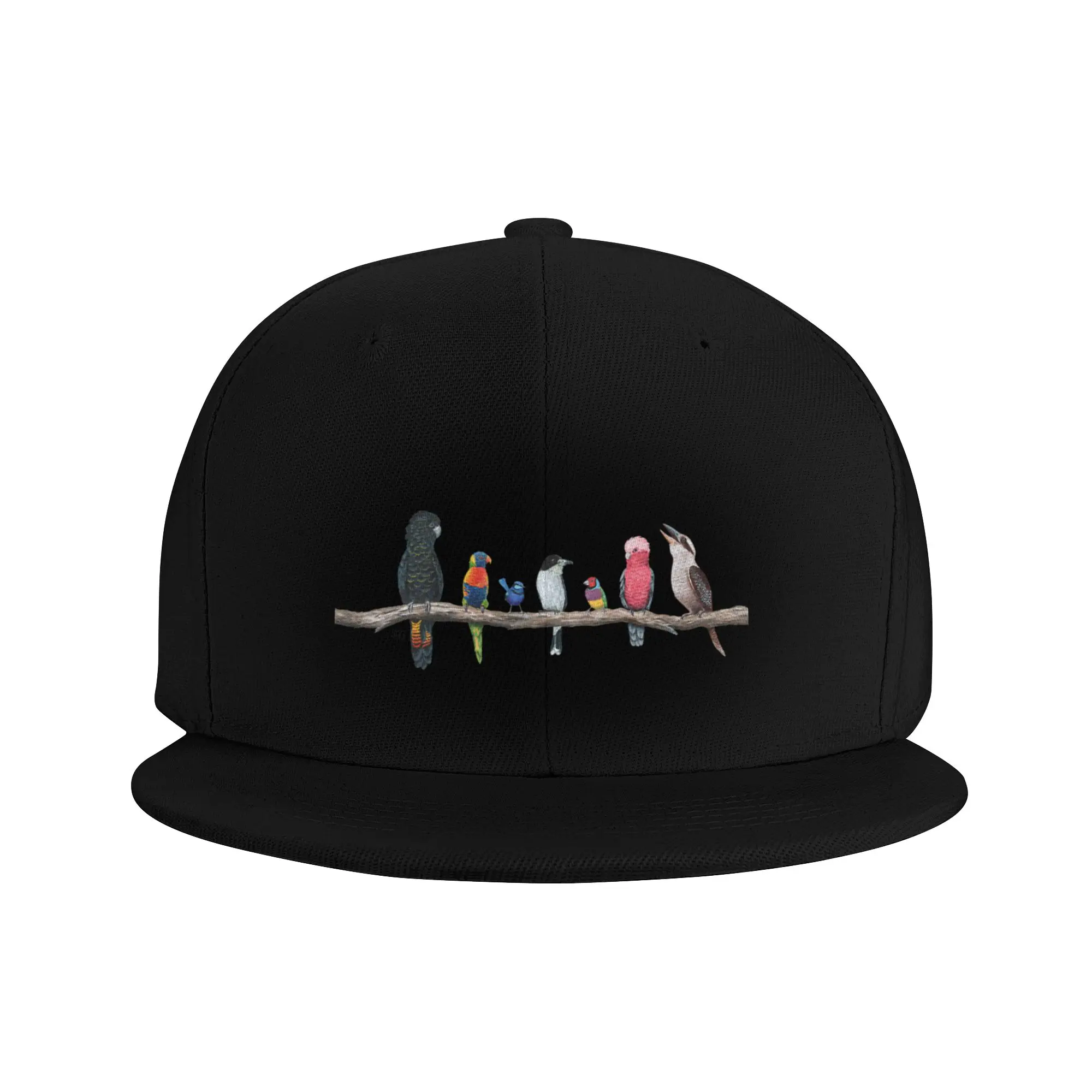 Fashion Australian Birds Antique Green Background Flat Brim Sun Hat  Light Vintage Sharp Visors
