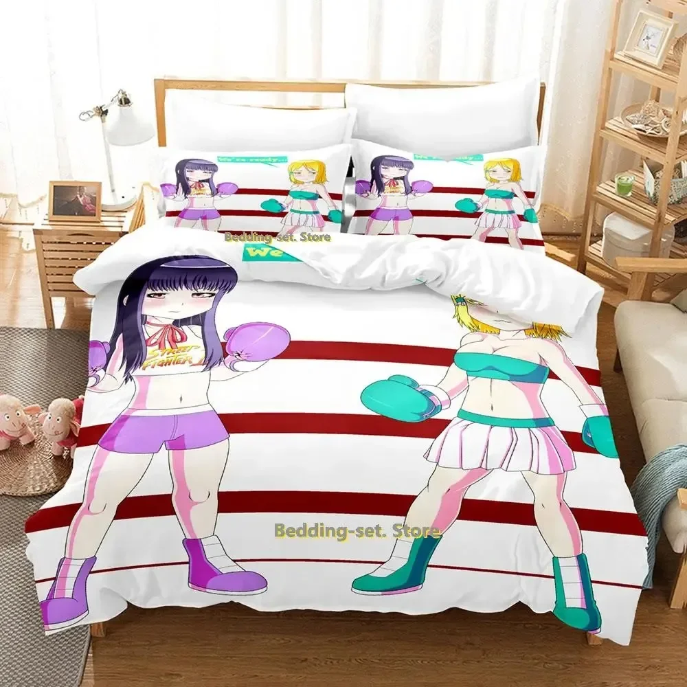 

Kawaii Hi Score Girl Bedding Set Single Twin Full Queen King Size Bed Set Adult Kid Bedroom Duvetcover Sets Girls Anime Bed
