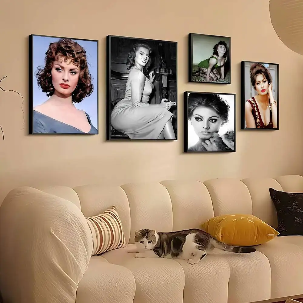 S-Sophia L-Loren Poster Canvas Painting Print For Home Living Room Bedroom Decorative Pictures