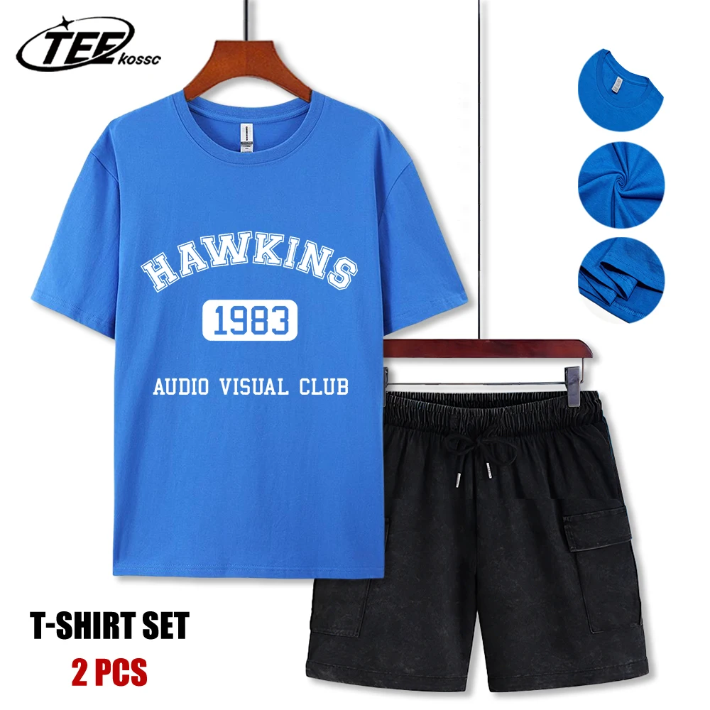 

Hawkins 1983 Audio Visual Club Print T Shirt Man Summer O-Neck T-Shirt Casual Cotton Clothes Fashion All-Match Hip Hop Sportsuit