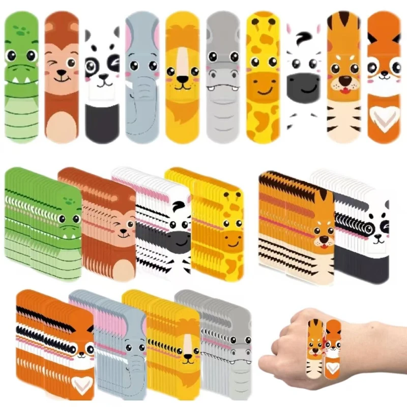 20/40/60pcs cute cartoon animal themed bandages, 10 cute animal pattern designs, suitable for home and school team building, out