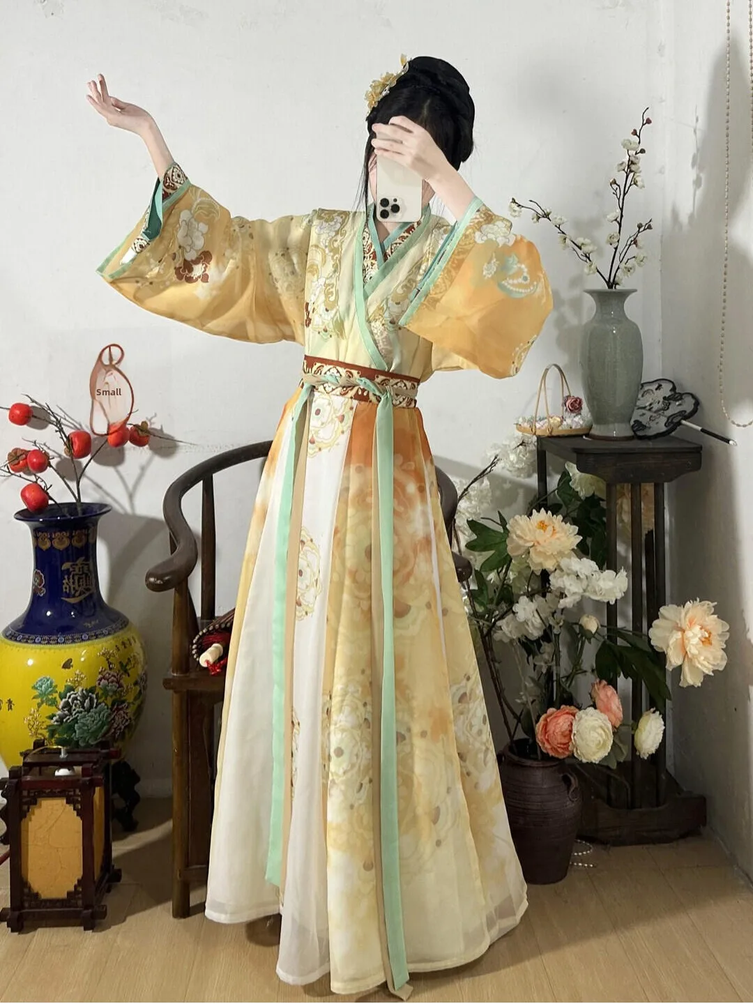 Women's Hanfu Jin Dynasty Waist-Length Collar One-Piece Skirt Three-Piece Set 2026 New Style Daily Traditional Chinese Costume