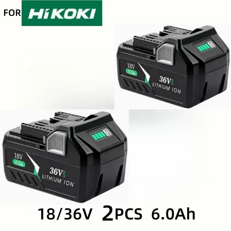 

6.0Ah Li-ion Rechargeable Battery for Hitachi 18V 36V Hikoki Metabo HPT BSL36A18 BSL36B18 High Performance Power Tool Accessory