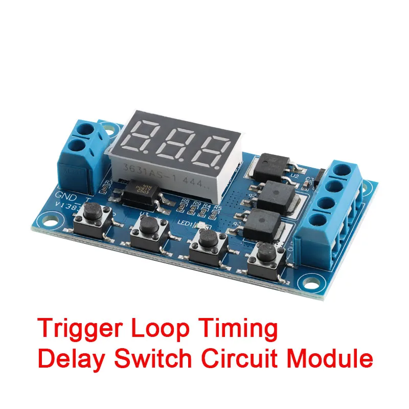 DC 12V 24V Dual MOS LED Digital Time Delay Relay Trigger Cycle Timer Delay Switch Circuit Board Timing Control Module DIY