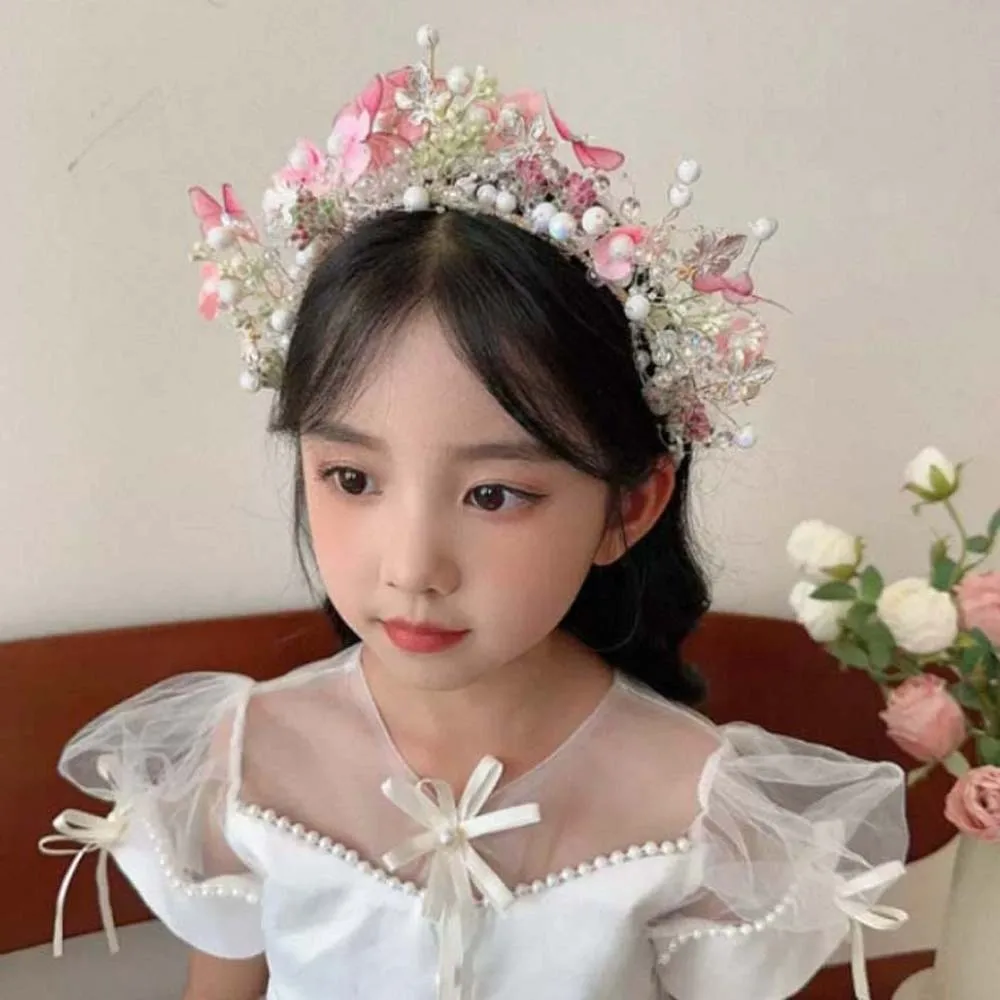 

Bohemia Style Butterfly Fairy Hair Hoop Simulation Flower Beads Flower Headdress Silk Ribbon Hair Ornaments Wreath Headband