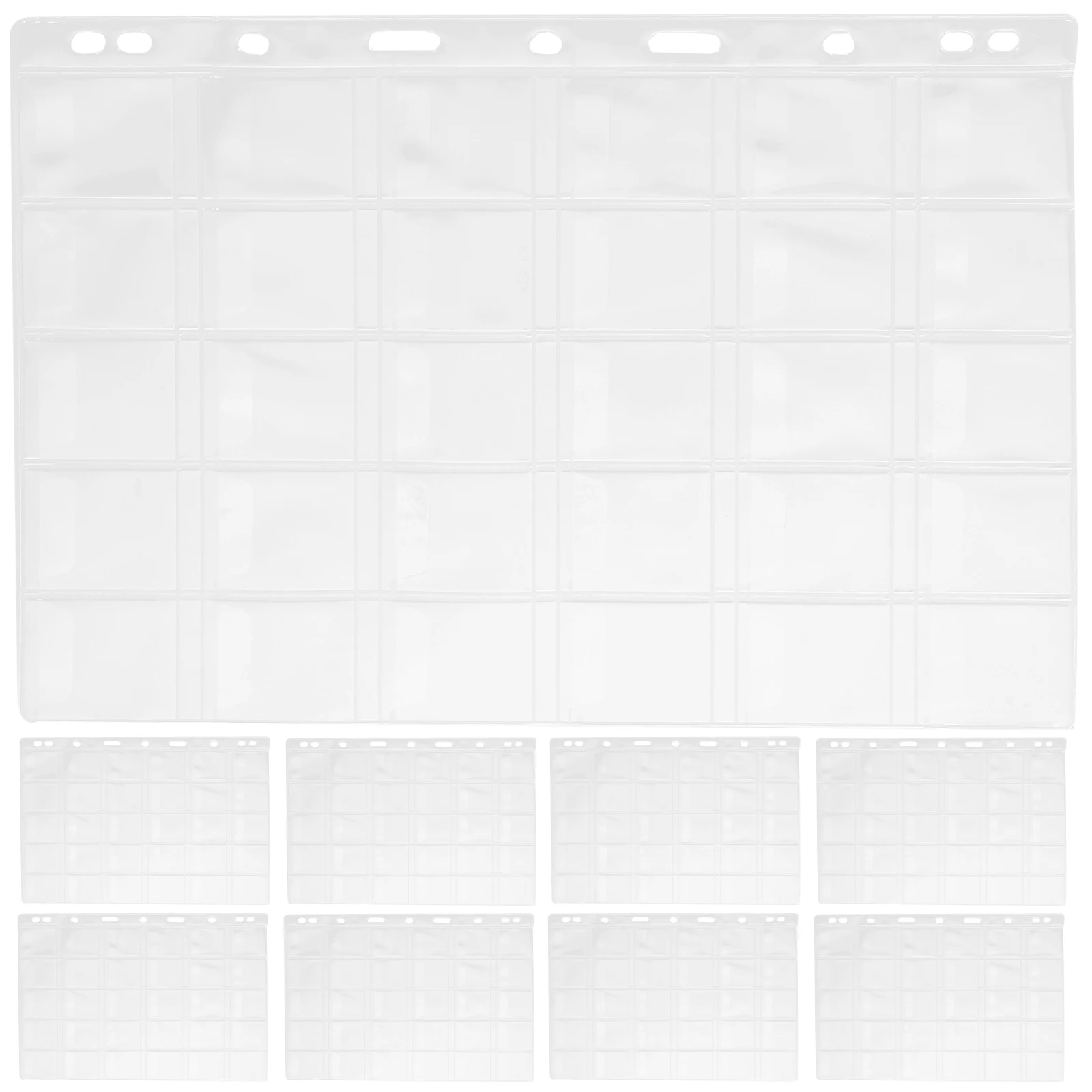 

10 Sheets Coin Collection Page 9 Holes PVC Binder Display Sleeves For Collectors Coin Pages Storage Inserts Albums