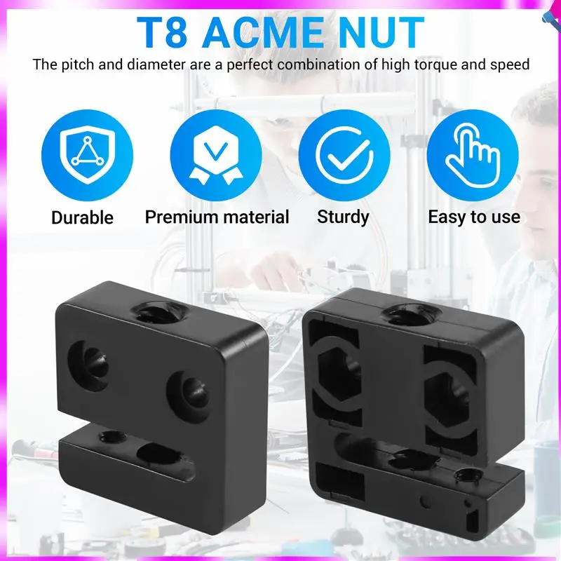 

N96R T8 Блок гаек с защитой от люфта для метрического ходового винта Acme 8 мм для
