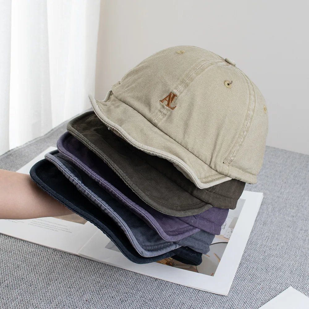 American Street 5cm Short-brimmed Sun Hat Men and Women Retro Tooling Style Soft-brimmed Japanese Baseball Cap
