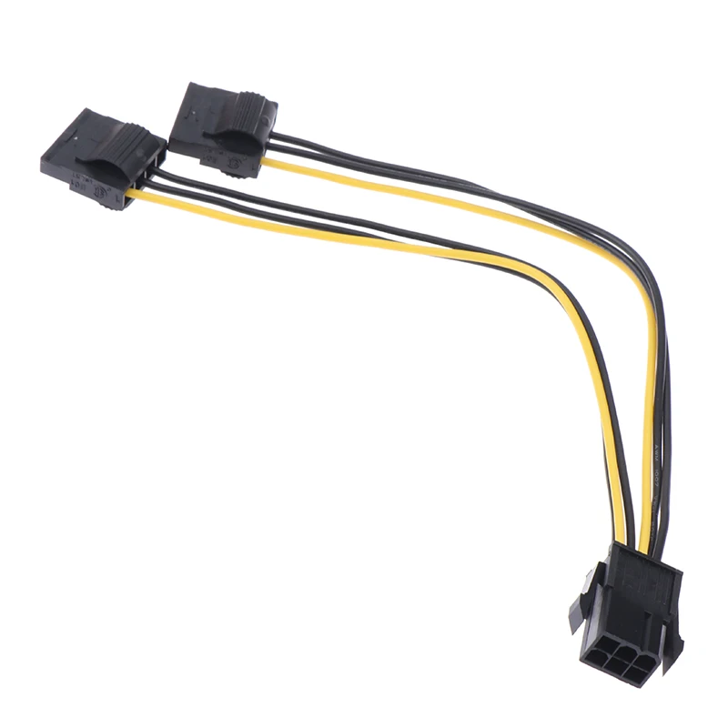 6Pin To Dual 4Pin IDE Video Card Power Cord Adapter Graphics Card Power Cable Connector