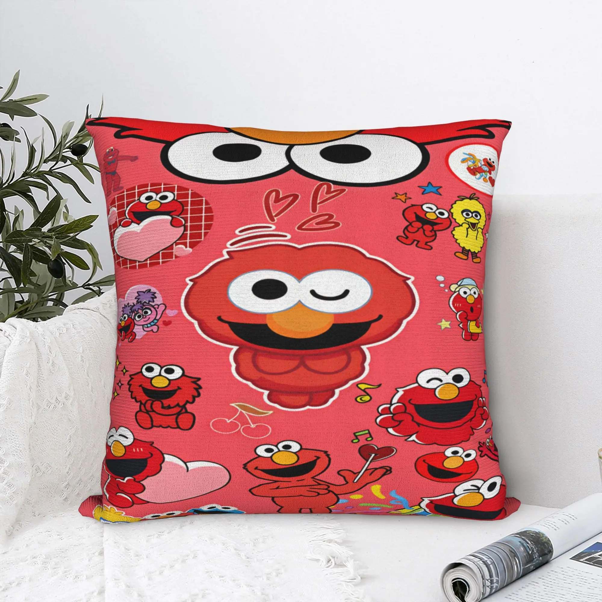 Sesames Streets Pillowcases Elmo Anime Monster  Kawaii Pillow Case For Office Car Home Decor Design Pillow Cover