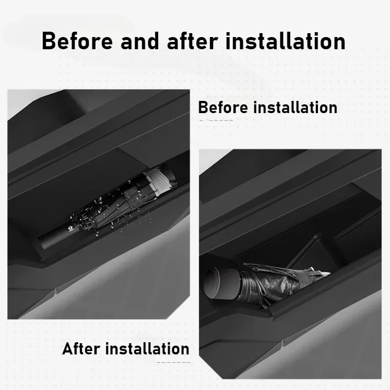 صندوق تخزين جانبي للباب الأمامي لـ Tesla Cybertruck 2026 TPE تخزين درج منظم مسند ذراع الباب مظلة صندوق قمامة اكسسوارات السيارات #5