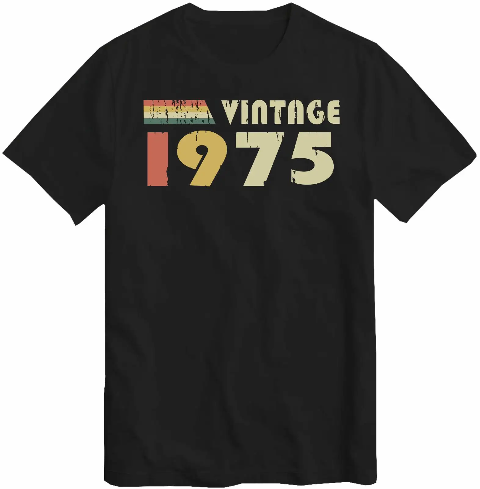 Summer Design 50th Birthday T-shirt Gift - Retro Style - 50th Anniversary - Born in 1975 - Rough T-shirt - Party Top