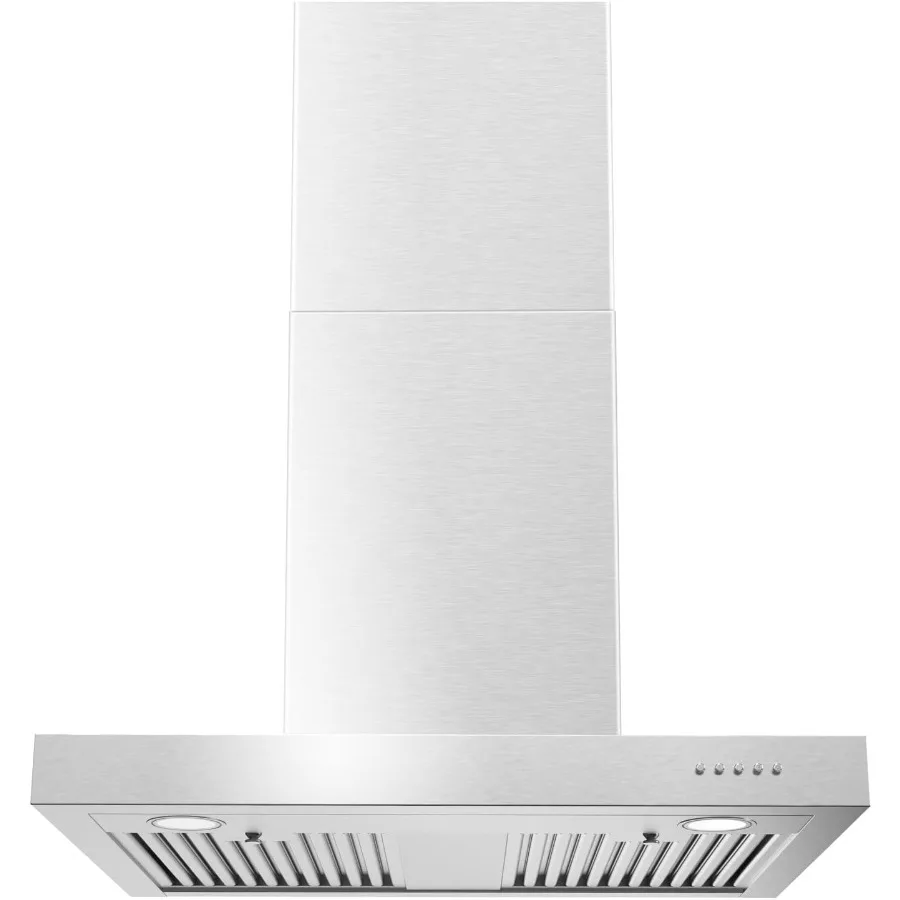 

Вытяжка для настенного крепления, 30-дюймовая Т-образная форма, 900CFM, вентиляционная вытяжка из нержавеющей стали с разделенным фильтром для перманентной смазки, плита Hoo