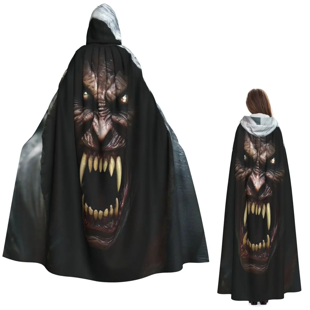 

Vampire Long Hooded Cloak Witch Medieval Costume Cosplay Cape HalloweenVampire Adult Unisex