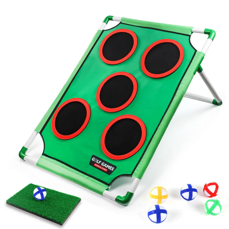 เกมกอล์ฟครอบครัวแบบพัตต์ ของเล่นกีฬาแบบอินเทอร์แอคทีฟสำหรับพ่อแม่ลูก พร้อมเสื่อและเป้าหมาย กิจกรรมสนุกๆ ทั้งในร่มและกลางแจ้งสำหรับทุกเพศทุกวัย