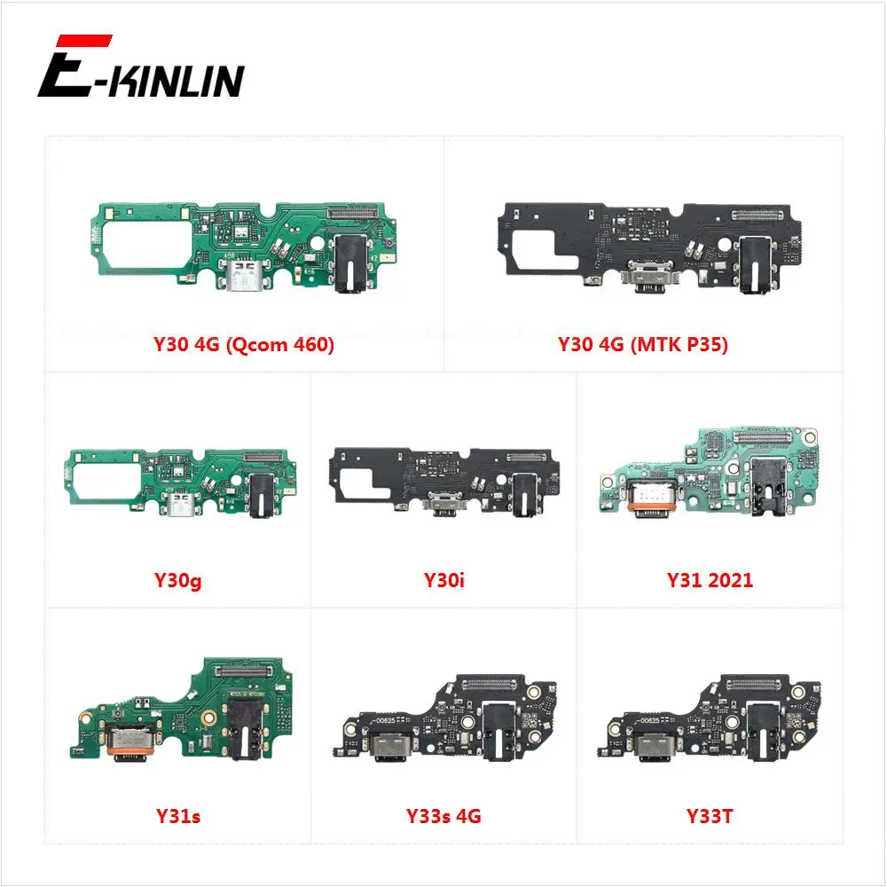 

USB Charging Port Dock Plug Connector Charger Board With Mic Microphone Flex Cable For Vivo Y33T Y33s Y31 Y30 4G Y30g Y30i