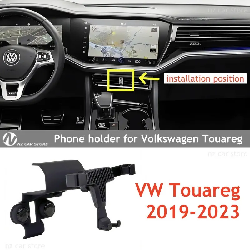 Phone Holder for VW Volkswagen Touareg 2019-2023 Air Vent Mount Mobile Phone Bracket Stand Support Accessories