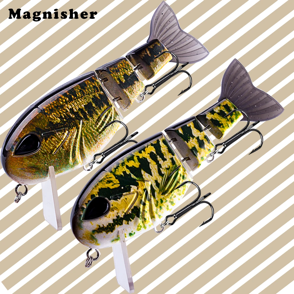 Image of Magnisher Top water Jointed Swimbait Angel köder schwimmende Silikons chwanz Bass locken harte Köder Angeln 12cm 49,5g Swimbait