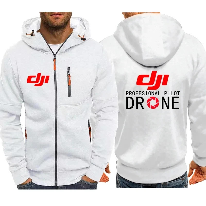 New Spring Autumn Mens Jacket DJI Drone Pilot Zipper Fashion Outwear High Quality Tops Harajuku Sportswear Casual Hoodies Sweats