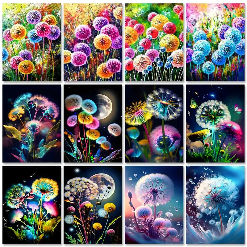 

GATYZTORY Painting By Numbers Acrylic Paints Picture Drawing Colored Dandelion Home Decor For Adults Kill Time Diy Gift Art Sup