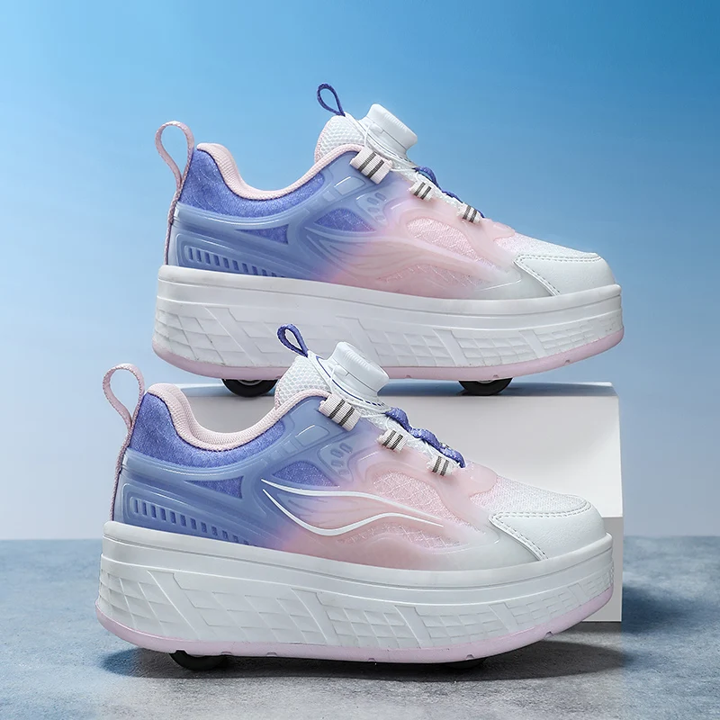 

Heelys for Boys & Girls (Kids): Winter Fall New Warm Invisible 4-Wheel Retractable Roller Shoes