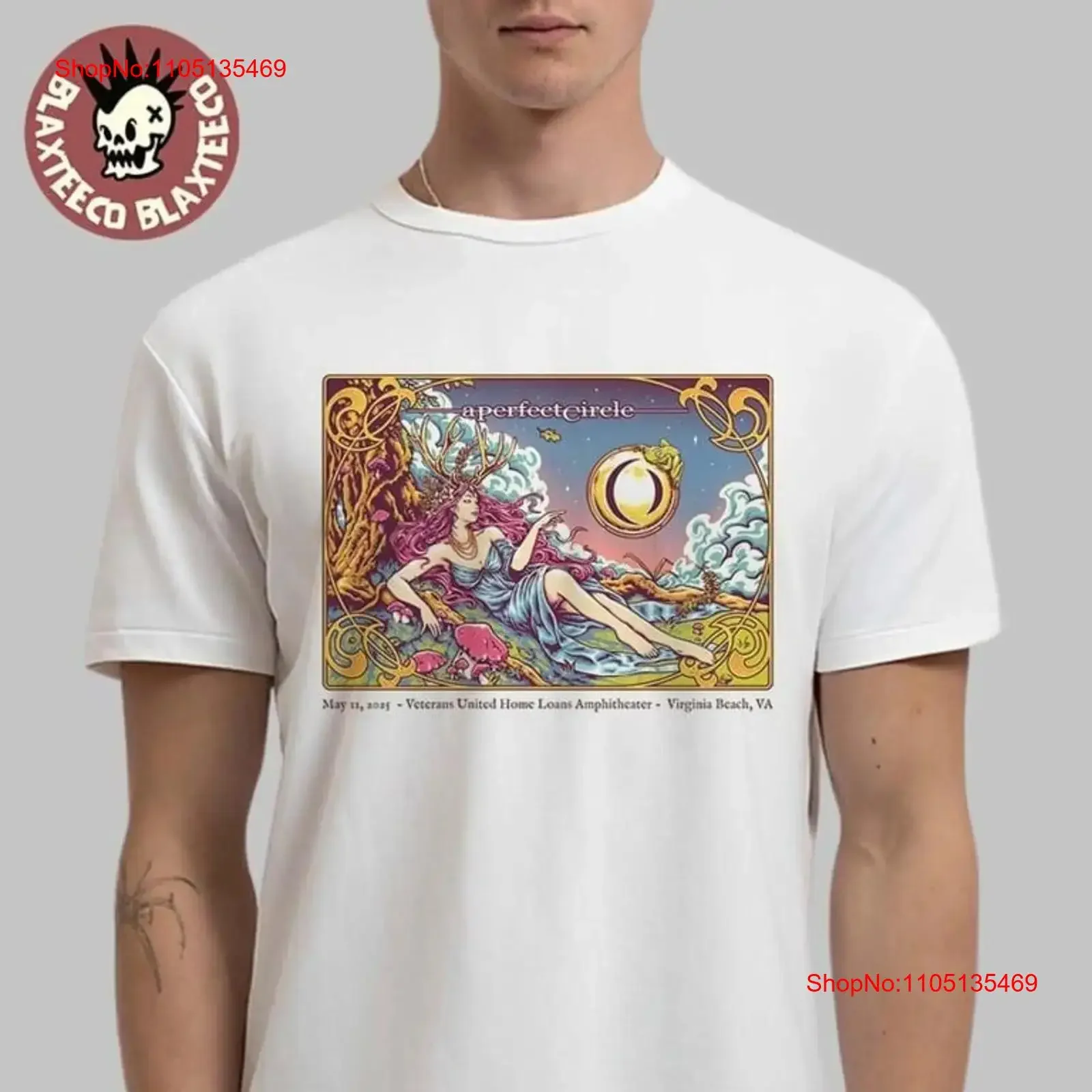 A Perfect Circle Sessanta 2025 Virginia Beach May 11 Gig Poster T Shirt vintage Washed Comfortable Unisex Soft
