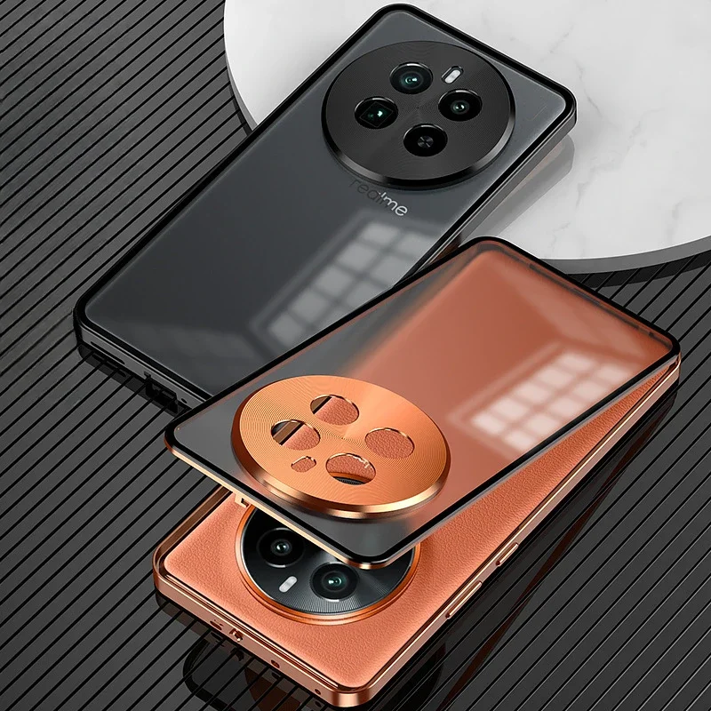 

Acrylic Panel Magnetic Case for OPPO Realme GT5 Pro Cases Anti-fall Alloy Metal Frame Cover For Realme GT5Pro Shell