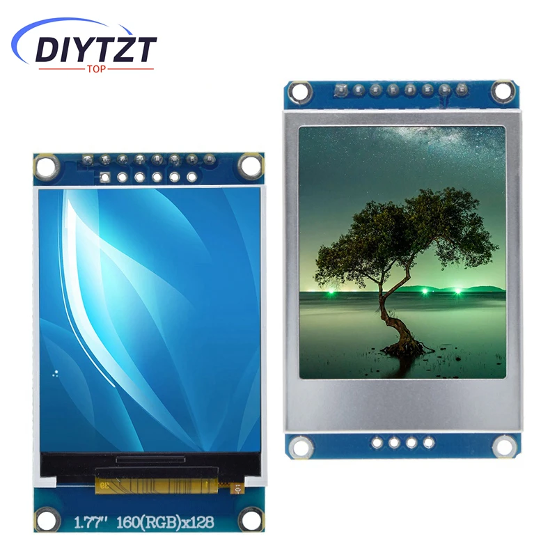 DIYTZT 1.77 inch TFT LCD Screen  128*160 1.77 TFTSPI TFT Color Screen Module Serial Port Module For Arduino UNO R3