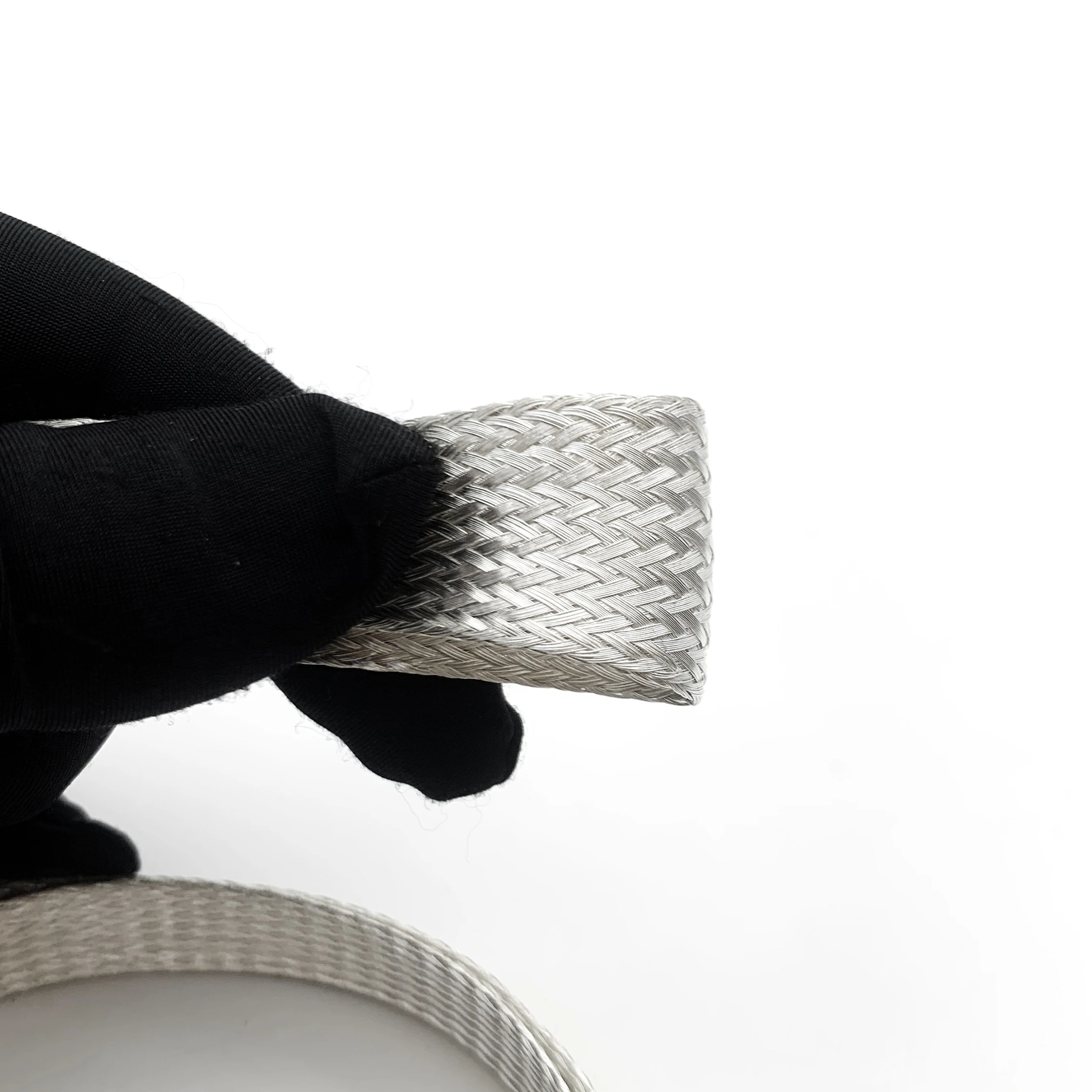 Shielding Silver-Plated Copper Braided Sleeve Anti-Interference Wire Mesh Tubing for Cables ID Sizes 2/4/6/8/10/12/16/20/25mm
