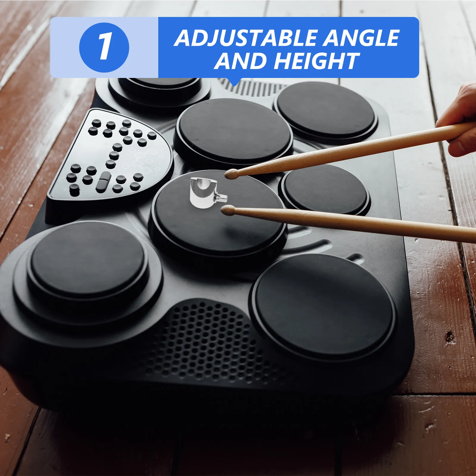 

Adjustable Cymbal Holder Zinc Alloy Construction for Electronic Drum Sets Clamp Drum Set Support Clamp Durability