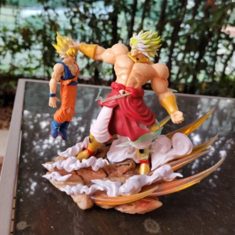 Broly VS Goku Figuras, Anime Dragon Ball Statue, Gk Son Goku, Figurinhas de PVC, Brinquedo de Coleção, Enfeites, Presentes, 18cm