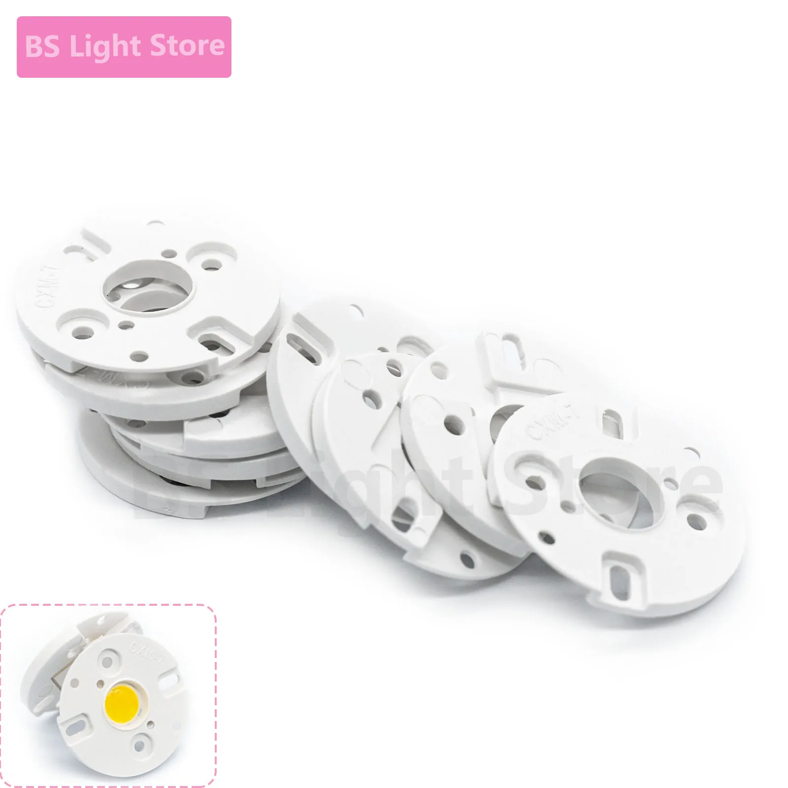 

10pcs LED Cob Lamp Bead Fixed Bracket Chip plastic protective cover 3011Wheel Hub Cap spotlights spotlights light source bracket
