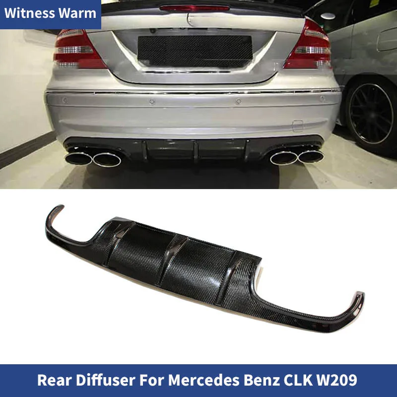 W209 Diffuser Carbon Fiber Rear Diffuser Bumper Lip Spoiler for Mercedes-benz Clk Class W209 Amg Style 2003-up