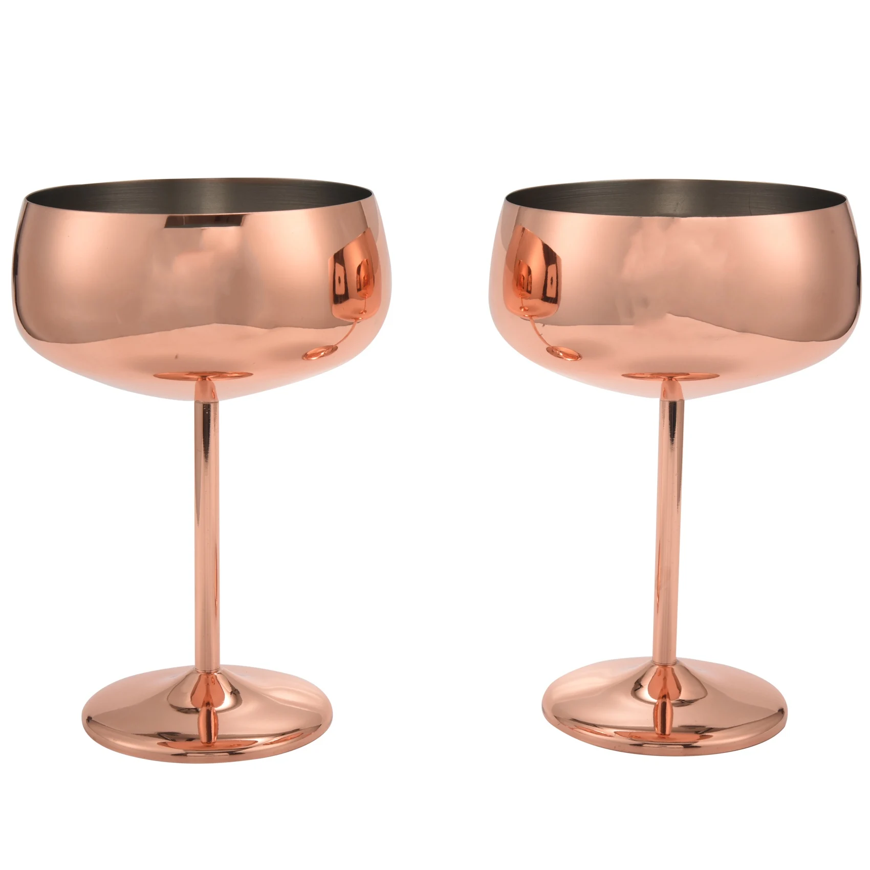 Copper Coupe Champagne Glasses Set Of 2 Stainless Steel Vintage Martini Cocktail Glass Wine Goblet Limited Time Offer